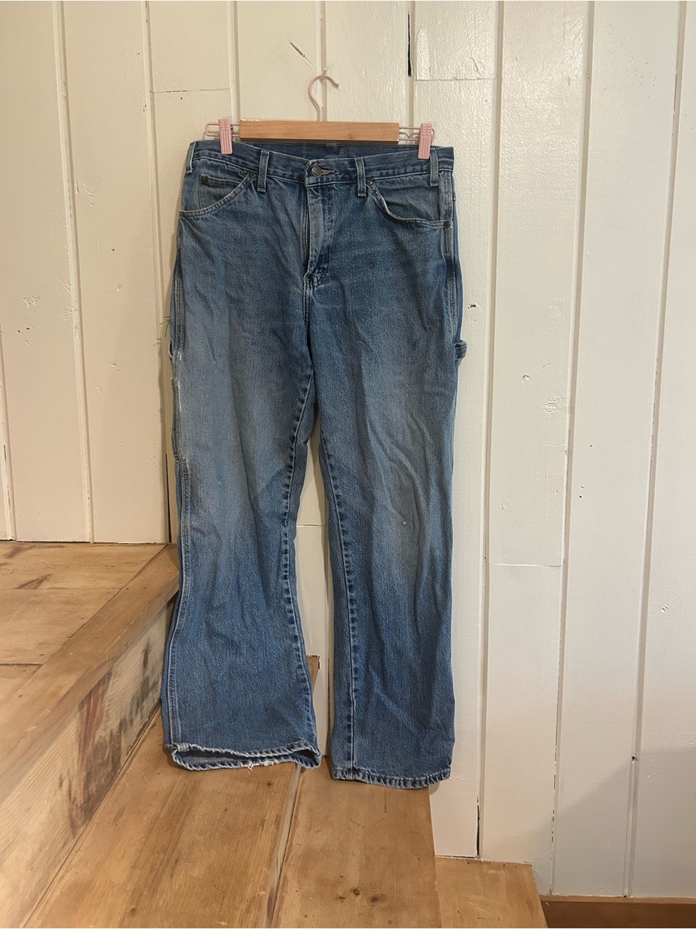 Distressed Dickies Men's Relaxed Blue Jeans |Carpenter‎ | Work Wear | Utility